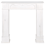 Fireplace Mantel White Paulownia 104 X 18 X 98 Cm Fireplace Surround Ornated Carved Classic Traditional Living Room Beliani