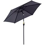 Outsunny 2.7 M Patio Umbrella, Aluminum Frame-grey