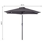 Outsunny 2.7 M Patio Umbrella, Aluminum Frame-grey