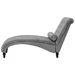 Chaise Lounge Light Grey Velvet Chesterfield Buttoned Modern Living Room Chaise Wooden Legs Beliani