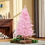 Homcom 5ft Pop-up Artificial Christmas Tree Holiday Xmas Holiday Tree Decoration With Automatic Open For Home Party, Pink