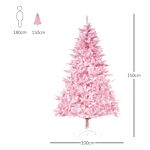 Homcom 5ft Pop-up Artificial Christmas Tree Holiday Xmas Holiday Tree Decoration With Automatic Open For Home Party, Pink