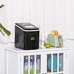 Ice Maker Countertop Portable Bullet Ice Cube Machine 12kg/24h Production Automatic Cleaning Visible Window Scoop And Basket Black By Homcom