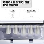 Ice Maker Countertop Portable Bullet Ice Cube Machine 12kg/24h Production Automatic Cleaning Visible Window Scoop And Basket Black By Homcom