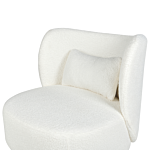 Armchair White Cream Boucle Fabric Soft Nubby Black Legs Curved Backrest Retro Glam Art Decor Style Beliani