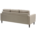 3-seater Beige With Ottoman Footstool Upholstered Mid Century Beliani