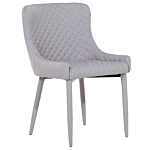 Set Of 2 Dining Chairs Light Grey Fabric Upholstery Glam Eclectic Style Beliani