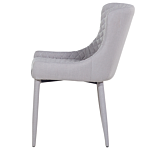 Set Of 2 Dining Chairs Light Grey Fabric Upholstery Glam Eclectic Style Beliani