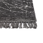 Area Rug Dark Grey Viscose With Cotton Backing With Fringes 140 X 200 Cm Style Modern Glam Beliani