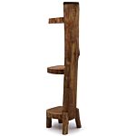 Natural Teak Log Shelve Display 3 Shelves 100cm High