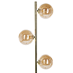 Floor Lamp Gold Steel Glass 3 Round Smoked Shades Modern Glam Design Living Room Lighting Beliani