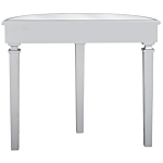 Console Table Silver Mirrored Glass 90 X 35 Cm Half Moon Tabletop Modern Glam French Design Beliani