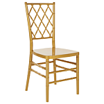 Set Of 2 Dining Chairs Gold Synthetic Slatted Back Armless Vintage Modern Design Beliani