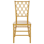 Set Of 2 Dining Chairs Gold Synthetic Slatted Back Armless Vintage Modern Design Beliani