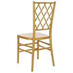 Set Of 2 Dining Chairs Gold Synthetic Slatted Back Armless Vintage Modern Design Beliani