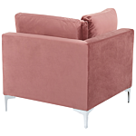 Right Hand Modular Corner Sofa Pink Velvet 5 Seater With Ottoman L-shaped Silver Metal Legs Glamour Style Beliani