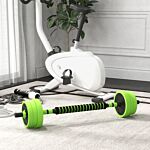 Sportnow 40kg Four-in-one Adjustable Weight Dumbbells Set, Barbell, Kettlebell, Push Up Stand - Green