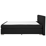 Eu King Size Divan Bed Black Fabric Upholstered 5ft3 Frame With Tufted Headboard And Mattress Beliani