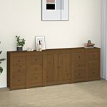 Vidaxl Sideboard Honey Brown 230x35x80 Cm Solid Wood Pine