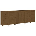 Vidaxl Sideboard Honey Brown 230x35x80 Cm Solid Wood Pine