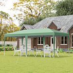 Outsunny Pop Up Gazebo, Double Roof Foldable Canopy Tent, Wedding Awning Canopy W/ Carrying Bag, 6 M X 3 M X 2.65 M, Green