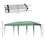 Outsunny Pop Up Gazebo, Double Roof Foldable Canopy Tent, Wedding Awning Canopy W/ Carrying Bag, 6 M X 3 M X 2.65 M, Green