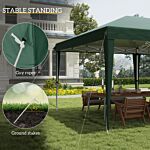 Outsunny Pop Up Gazebo, Double Roof Foldable Canopy Tent, Wedding Awning Canopy W/ Carrying Bag, 6 M X 3 M X 2.65 M, Green