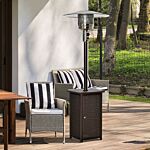 Outsunny 12kw Patio Gas Heater Freestanding Outdoor Garden Heating Rattan Furniture Wicker Table Top