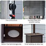 Outsunny 12kw Patio Gas Heater Freestanding Outdoor Garden Heating Rattan Furniture Wicker Table Top