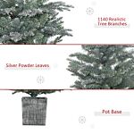 Homcom 5ft Tall Artificial Christmas Tree With Realistic Branches, Pot Stand And 1140 Tips, Xmas Decoration, Green