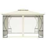 Vidaxl Gazebo With Nets 300x300x265 Cm Cream