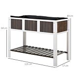 Outsunny Wooden Planter Raised Elevated Garden Bed Planter Flower Boxes With Shelf Solid Wood Outdoor/indoor, 119x57x89cm