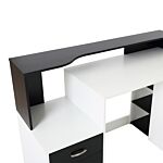 Homcom Computer Desk Pc Table Modern Home Office Writing Workstation Furniture Printer Shelf Rack W/ Storage Drawer & Shelves (black And White)