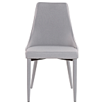 Set Of 2 Dining Chairs Grey Fabric Upholstered Seat And Legs Kitchen Chairs Beliani