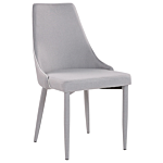 Set Of 2 Dining Chairs Grey Fabric Upholstered Seat And Legs Kitchen Chairs Beliani