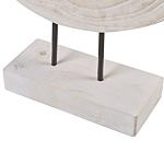 Candleholder White Light Paulownia Wood 2 Tealight Slots Stand Handmade Natural Rustic Beliani