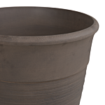 Set Of 2 Plant Pots Planter Solid Brown Stone Mixture Polyresin Square Ø 50 Cm All-weather Beliani