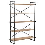 Vidaxl Bookcase Solid Firwood And Steel 120x42x180 Cm