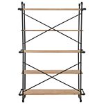 Vidaxl Bookcase Solid Firwood And Steel 120x42x180 Cm