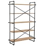 Vidaxl Bookcase Solid Firwood And Steel 120x42x180 Cm