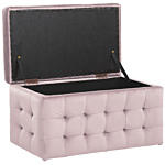 Ottoman Pink Velvet Tufted Upholstery Bedroom Bench With Storage Beliani