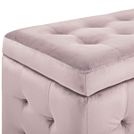 Ottoman Pink Velvet Tufted Upholstery Bedroom Bench With Storage Beliani