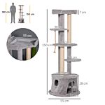 Pawhut Cat Tree Kitten Tower Multi-level Activity Centre Pet Furniture With Scratching Post Condo Hanging Ropes Plush Perches Grey