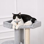 Pawhut Cat Tree Kitten Tower Multi-level Activity Centre Pet Furniture With Scratching Post Condo Hanging Ropes Plush Perches Grey