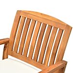 Outsunny Garden Acacia Wood Rocking Chair Deck Indoor Outdoor Porch Seat Rocker With Cushion