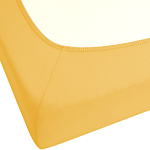 Fitted Sheet Mustard Cotton 200 X 200 Cm Elastic Edging Solid Pattern Classic Style For Bedroom Beliani