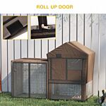 Pawhut Rabbit Hutch Cover, Water-resistant Pets Cage Protector, Breathable Guinea Pig Cage Cover - Brown