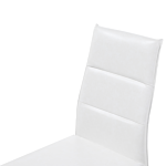 Set Of 2 Dining Chairs White Faux Leather Upholstered Cantilever Silver Legs Armless Modern Design Beliani