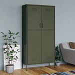 Vidaxl Wardrobe Olive Green 90x50x180 Cm Steel