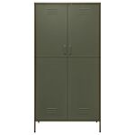 Vidaxl Wardrobe Olive Green 90x50x180 Cm Steel